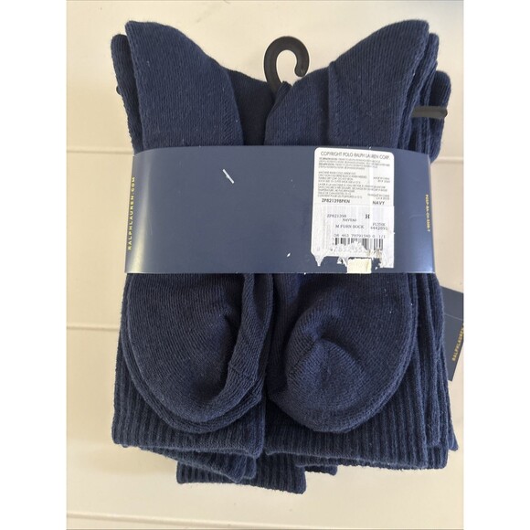 Polo Ralph Lauren Classic Sport 6-Pair Crew Athletic Socks Navy Red Pony 10-13 - Picture 4 of 5